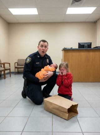 A Little Girl Walked Into a Police Station Holding a Paper Bag and Whispered, “Please Help… My Baby Brother Stopped Moving” — What Officers Discovered About Her Family Left Everyone Silent