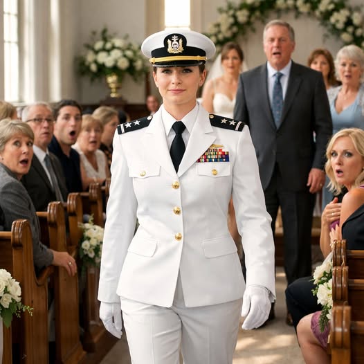 My parents cut my wedding dress in half the night before my ceremony – so I walked into a small-town American church in full Navy whites,
