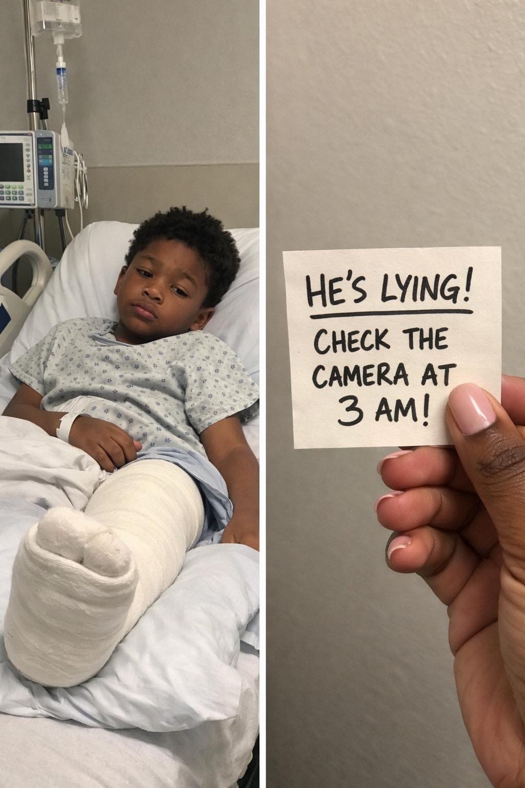 I Went to the Hospital to Care for My Son After He Broke His Leg – Then the Nurse Slipped Me a Note, ‘He’s Lying. Check the Camera at 3 a.m.’