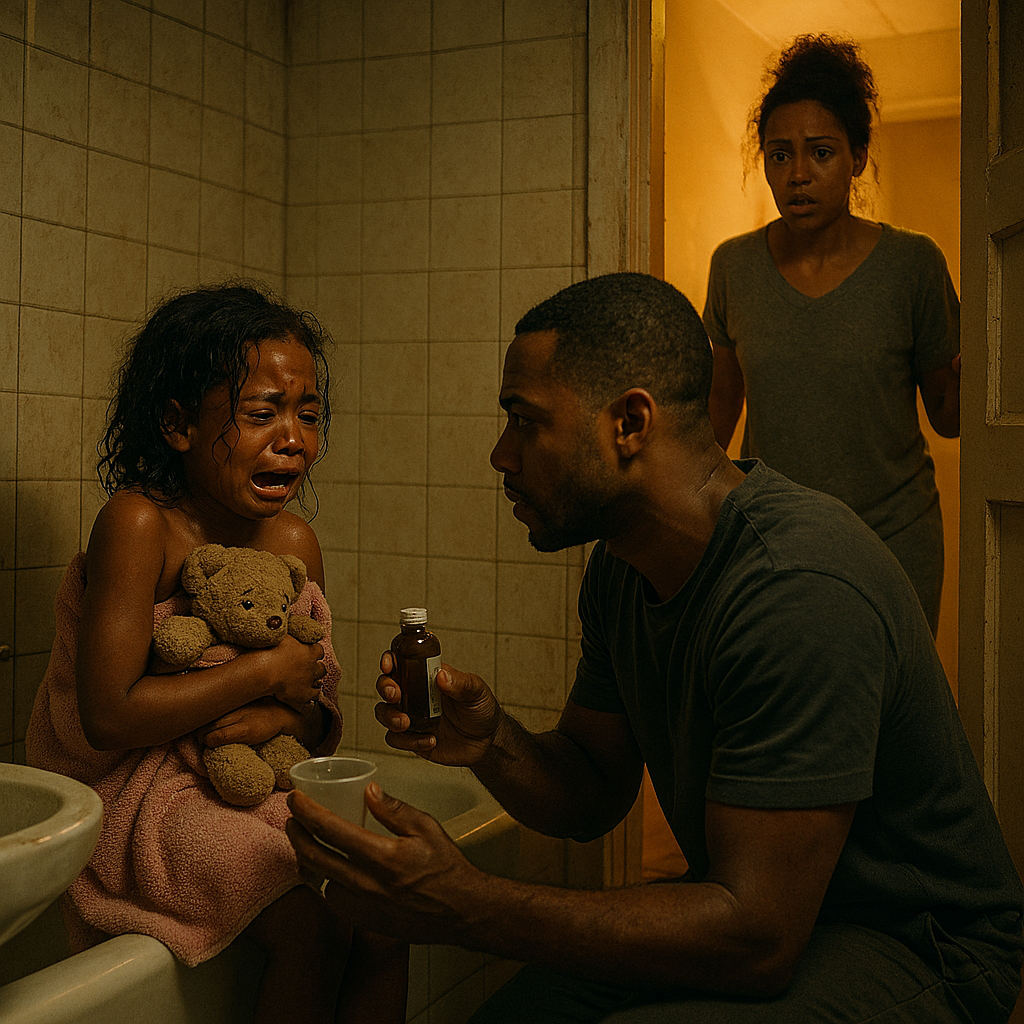 My five-year-old daughter wrk always bathed with my husband.